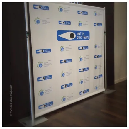 Custom branded event step-and-repeat backdrop banner